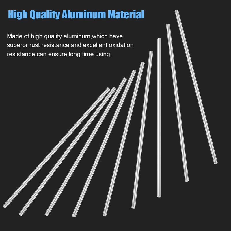 DYWISHKEY 20 Pieces 2.5mm x 100mm Aluminum Rods, Metal Solid Shaft Rods, Lathe Bar Stock for DIY Craft Making - Image 2